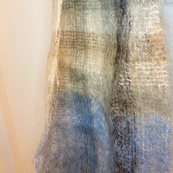 Samuel Tweed & Co Vintage Royal Scot Mohair Blue Knit Wool Scarf Unisex One Size - Picture 9 of 16